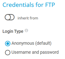 Credentials for FTP