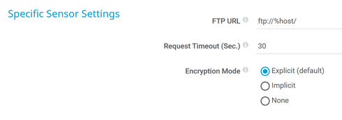Specific Sensor Settings Specific Sensor Settings
